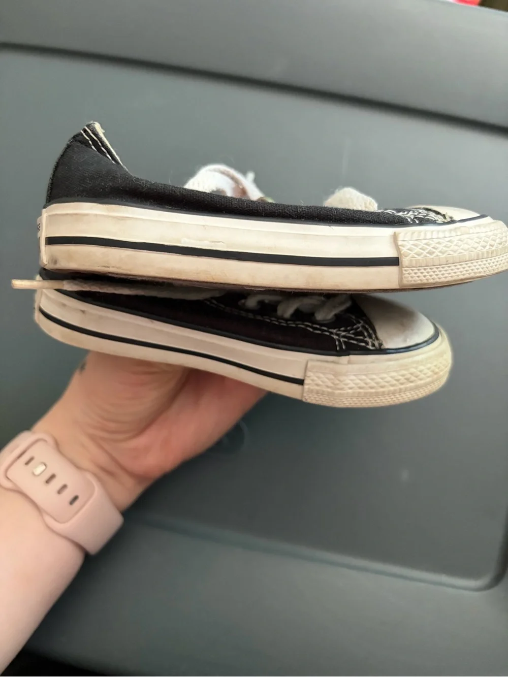 Converse All Star Kids toddler Black and White Low-Top Canvas Sneakers size 6